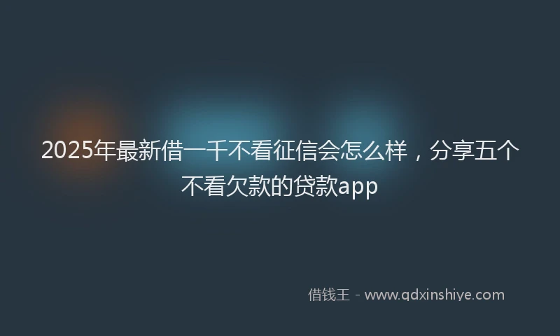 2025年最新借一千不看征信会怎么样，分享五个不看欠款的贷款app