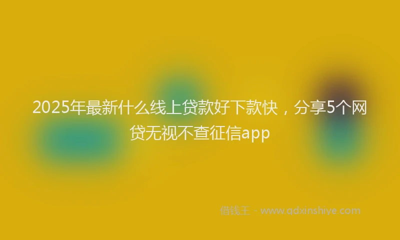 2025年最新什么线上贷款好下款快，分享5个网贷无视不查征信app