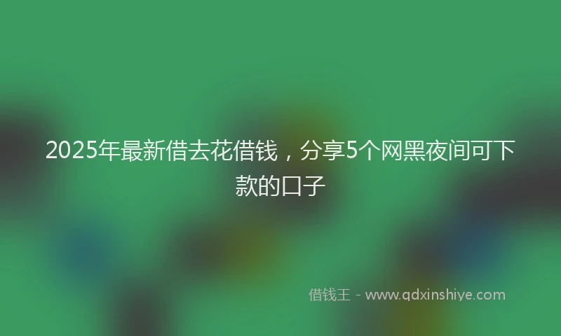 2025年最新借去花借钱，分享5个网黑夜间可下款的口子