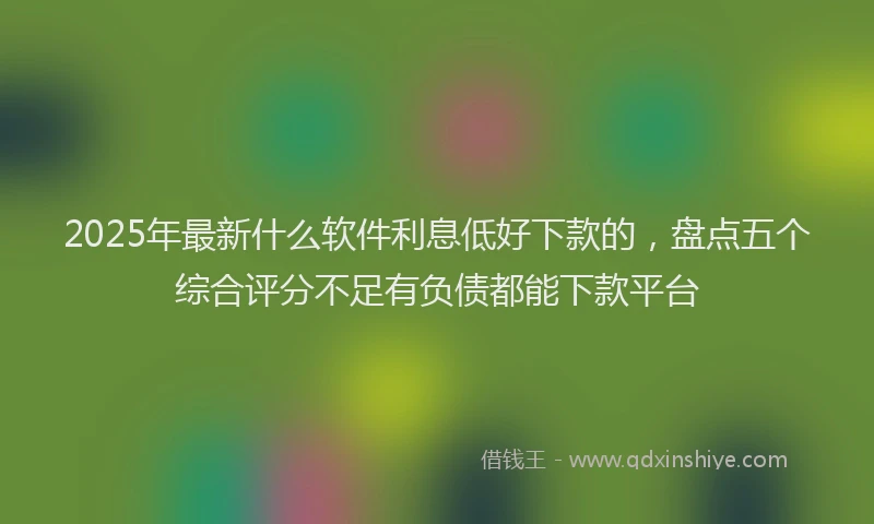 2025年最新什么软件利息低好下款的，盘点五个综合评分不足有负债都能下款平台