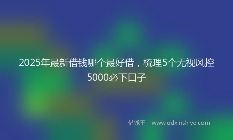 2025年最新借钱哪个最好借，梳理5个无视风控5000必下口子