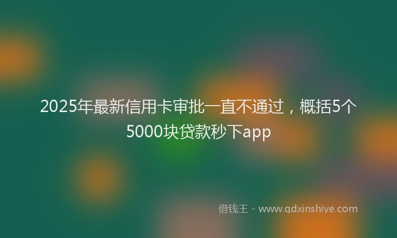 2025年最新信用卡审批一直不通过，概括5个5000块贷款秒下app