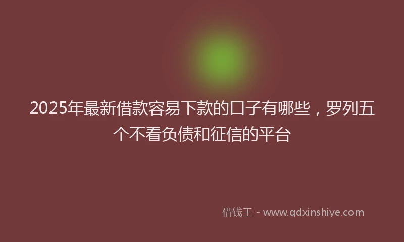2025年最新借款容易下款的口子有哪些，罗列五个不看负债和征信的平台