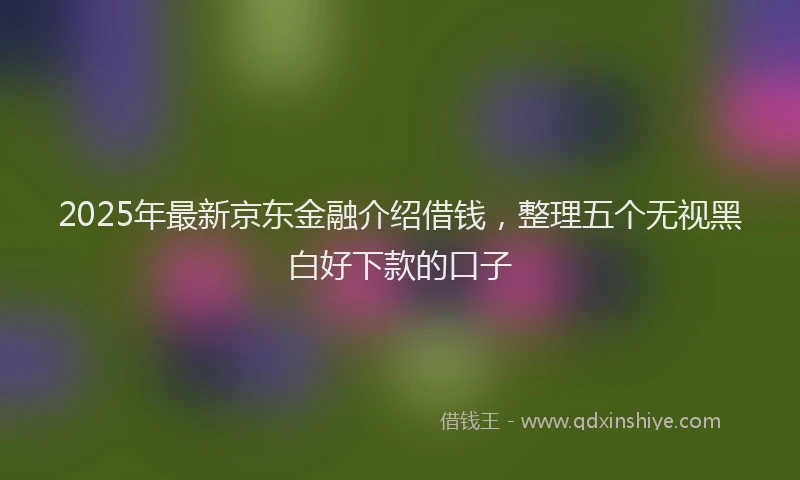 2025年最新京东金融介绍借钱，整理五个无视黑白好下款的口子