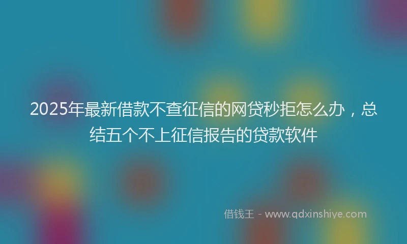 2025年最新借款不查征信的网贷秒拒怎么办，总结五个不上征信报告的贷款软件