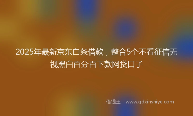 2025年最新京东白条借款，整合5个不看征信无视黑白百分百下款网贷口子