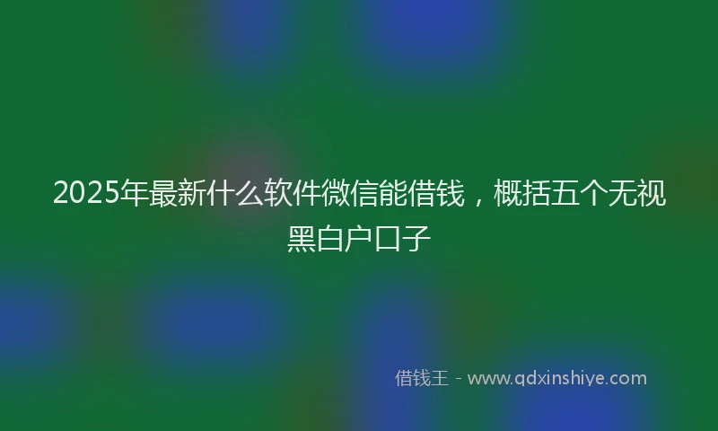 2025年最新什么软件微信能借钱，概括五个无视黑白户口子