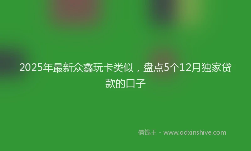 2025年最新众鑫玩卡类似，盘点5个12月独家贷款的口子