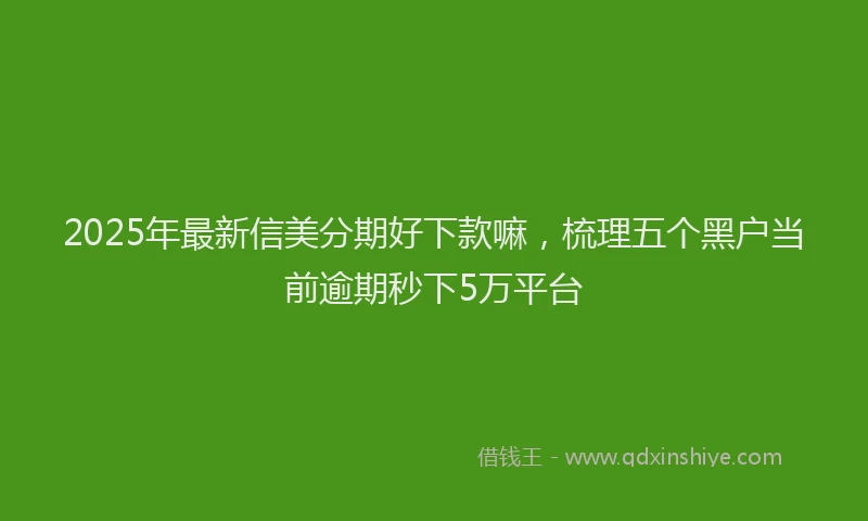 2025年最新信美分期好下款嘛，梳理五个黑户当前逾期秒下5万平台