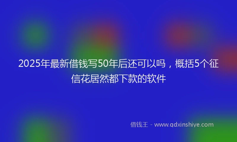 2025年最新借钱写50年后还可以吗，概括5个征信花居然都下款的软件