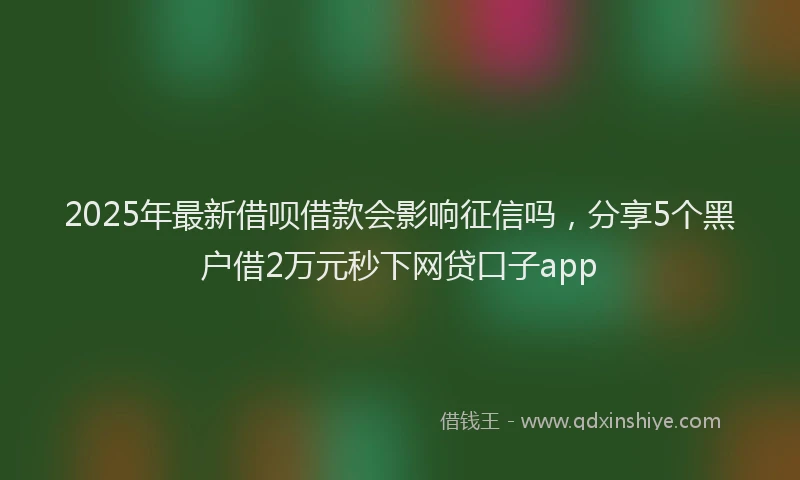 2025年最新借呗借款会影响征信吗，分享5个黑户借2万元秒下网贷口子app
