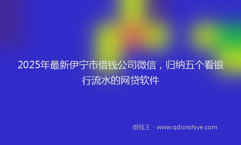 2025年最新伊宁市借钱公司微信，归纳五个看银行流水的网贷软件