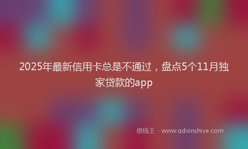 2025年最新信用卡总是不通过，盘点5个11月独家贷款的app