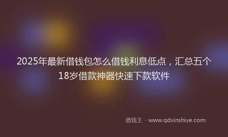 2025年最新借钱包怎么借钱利息低点，汇总五个18岁借款神器快速下款软件