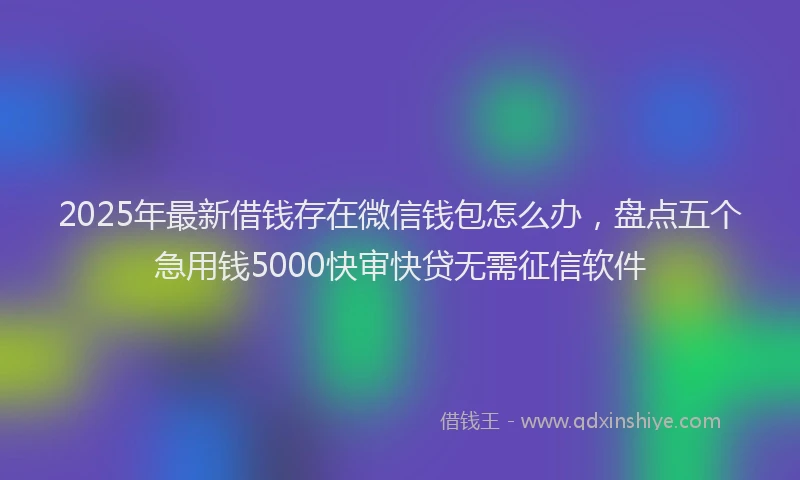 2025年最新借钱存在微信钱包怎么办，盘点五个急用钱5000快审快贷无需征信软件