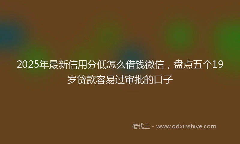2025年最新信用分低怎么借钱微信，盘点五个19岁贷款容易过审批的口子