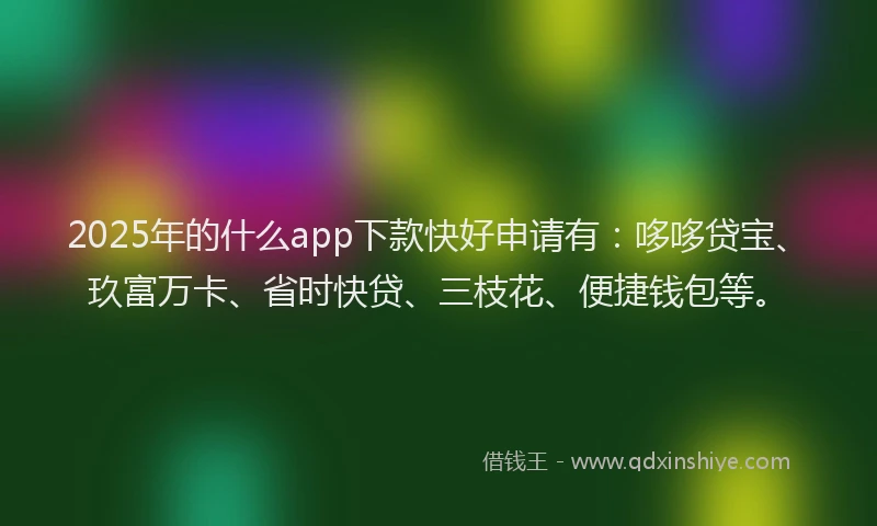 2025年的什么app下款快好申请有：哆哆贷宝、玖富万卡、省时快贷、三枝花、便捷钱包等。
