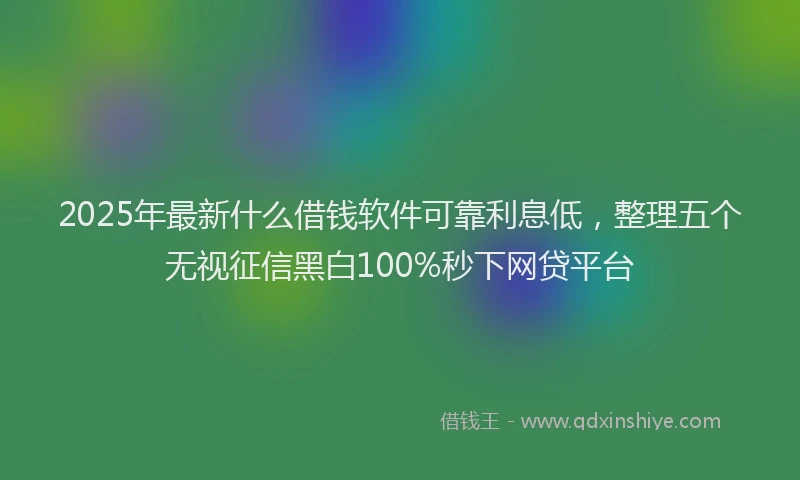 2025年最新什么借钱软件可靠利息低，整理五个无视征信黑白100%秒下网贷平台