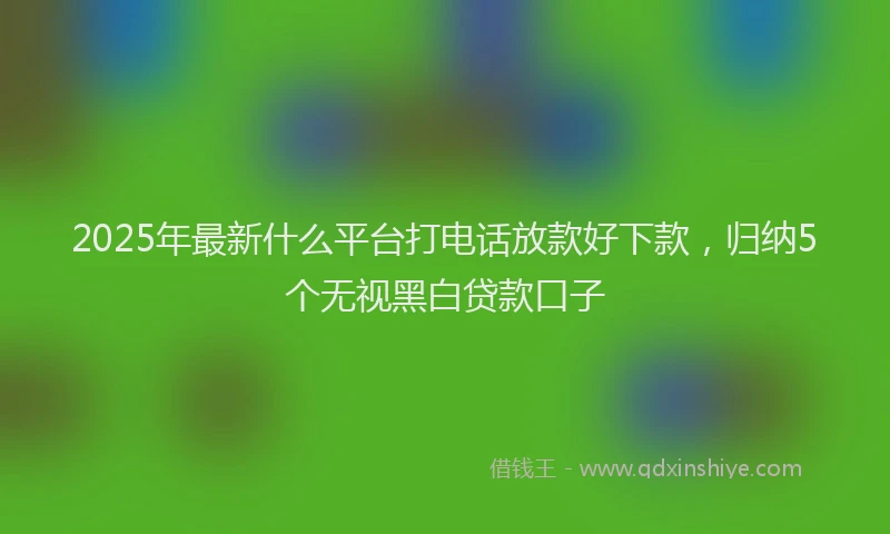 2025年最新什么平台打电话放款好下款，归纳5个无视黑白贷款口子