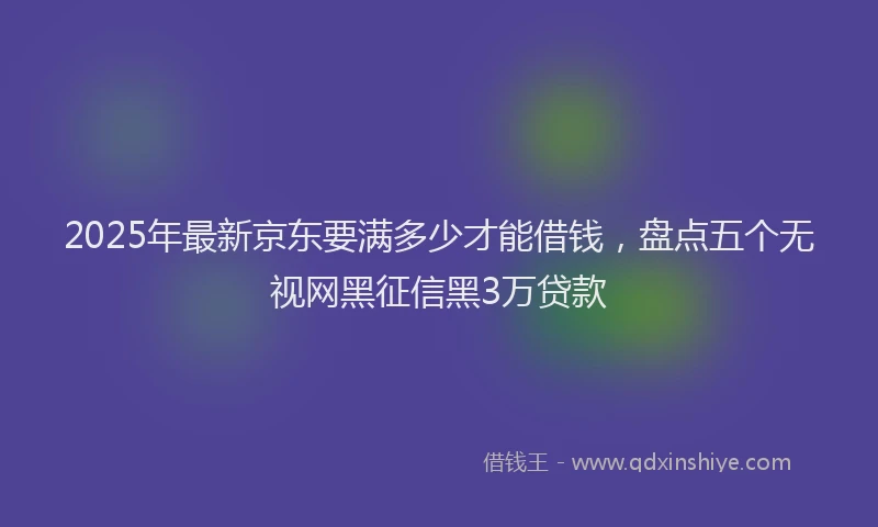 2025年最新京东要满多少才能借钱，盘点五个无视网黑征信黑3万贷款