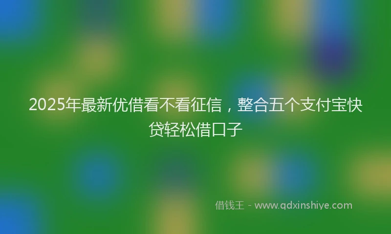 2025年最新优借看不看征信，整合五个支付宝快贷轻松借口子