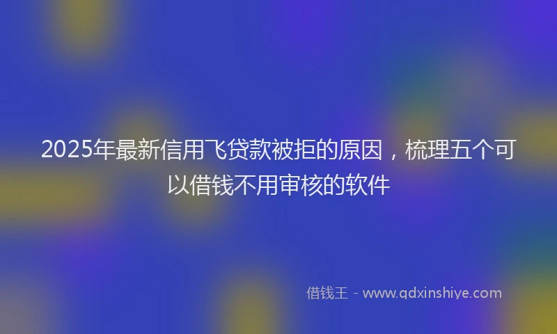 2025年最新信用飞贷款被拒的原因，梳理五个可以借钱不用审核的软件