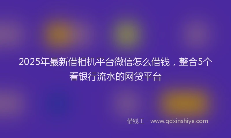 2025年最新借相机平台微信怎么借钱，整合5个看银行流水的网贷平台