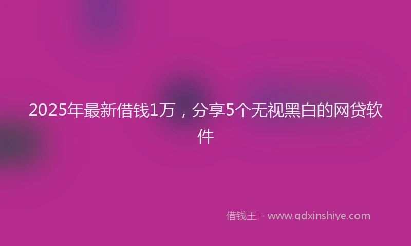 2025年最新借钱1万，分享5个无视黑白的网贷软件