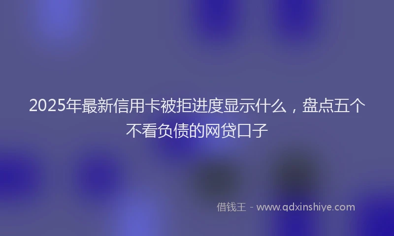 2025年最新信用卡被拒进度显示什么，盘点五个不看负债的网贷口子
