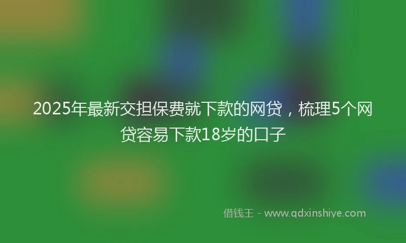 2025年最新交担保费就下款的网贷，梳理5个网贷容易下款18岁的口子