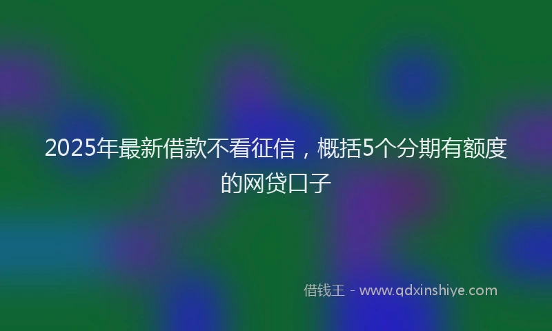 2025年最新借款不看征信，概括5个分期有额度的网贷口子