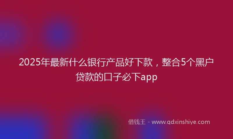2025年最新什么银行产品好下款，整合5个黑户贷款的口子必下app