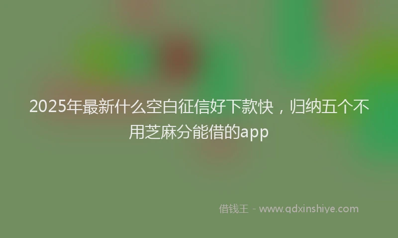 2025年最新什么空白征信好下款快，归纳五个不用芝麻分能借的app