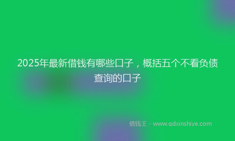 2025年最新借钱有哪些口子，概括五个不看负债查询的口子