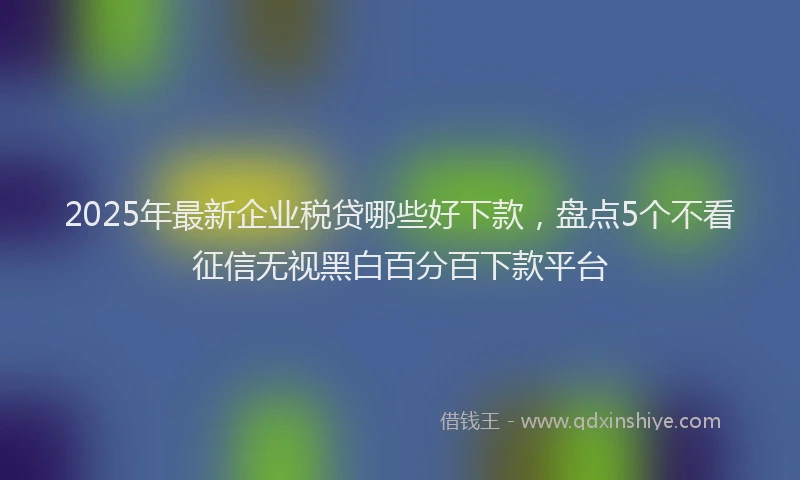 2025年最新企业税贷哪些好下款，盘点5个不看征信无视黑白百分百下款平台