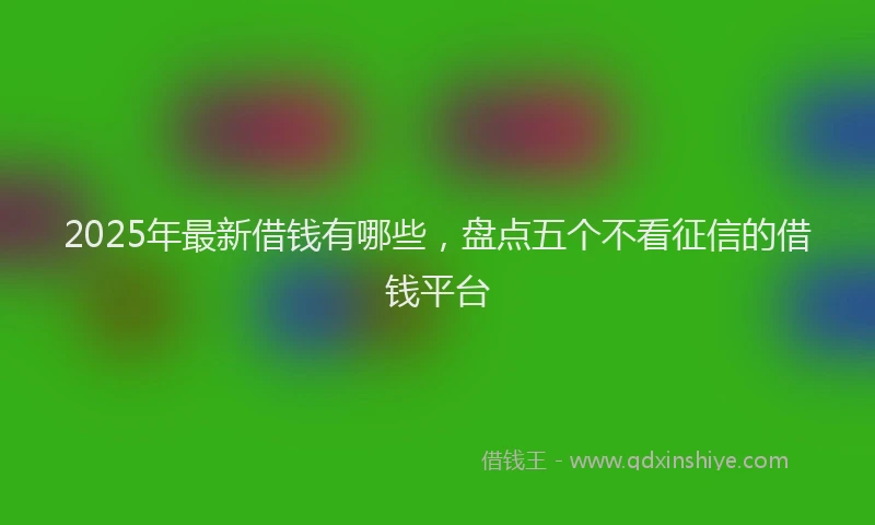 2025年最新借钱有哪些，盘点五个不看征信的借钱平台