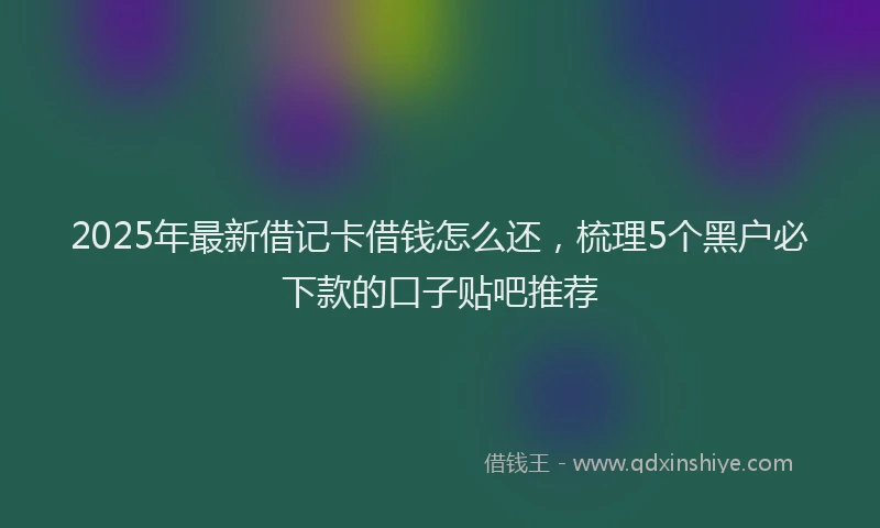 2025年最新借记卡借钱怎么还，梳理5个黑户必下款的口子贴吧推荐