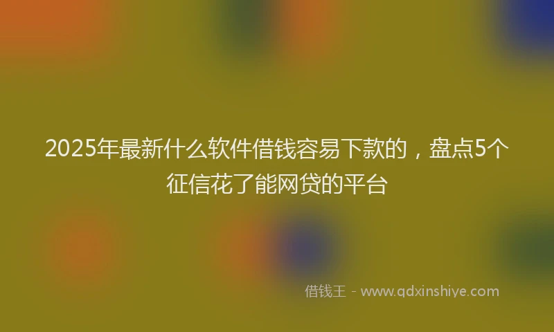 2025年最新什么软件借钱容易下款的，盘点5个征信花了能网贷的平台