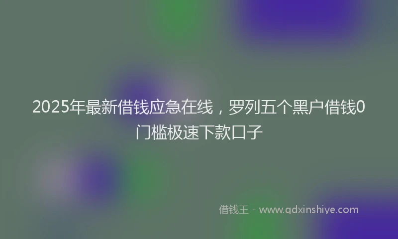 2025年最新借钱应急在线，罗列五个黑户借钱0门槛极速下款口子
