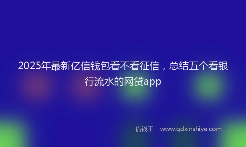 2025年最新亿信钱包看不看征信，总结五个看银行流水的网贷app