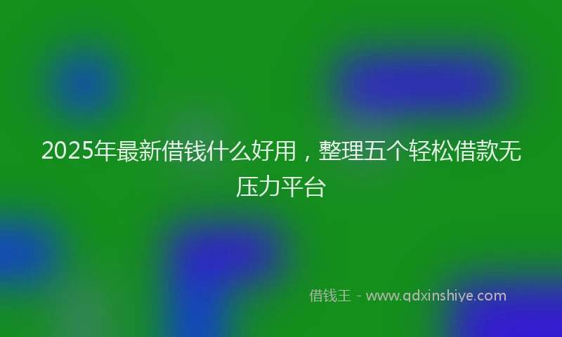 2025年最新借钱什么好用，整理五个轻松借款无压力平台
