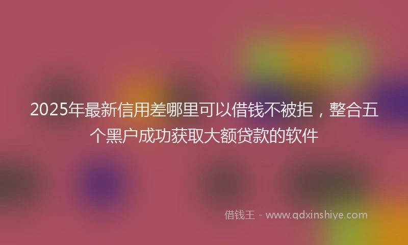 2025年最新信用差哪里可以借钱不被拒，整合五个黑户成功获取大额贷款的软件