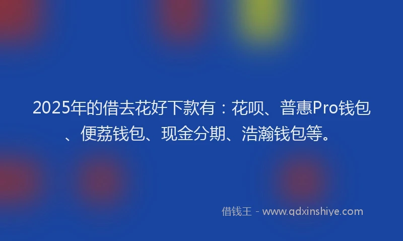 2025年的借去花好下款有：花呗、普惠Pro钱包、便荔钱包、现金分期、浩瀚钱包等。