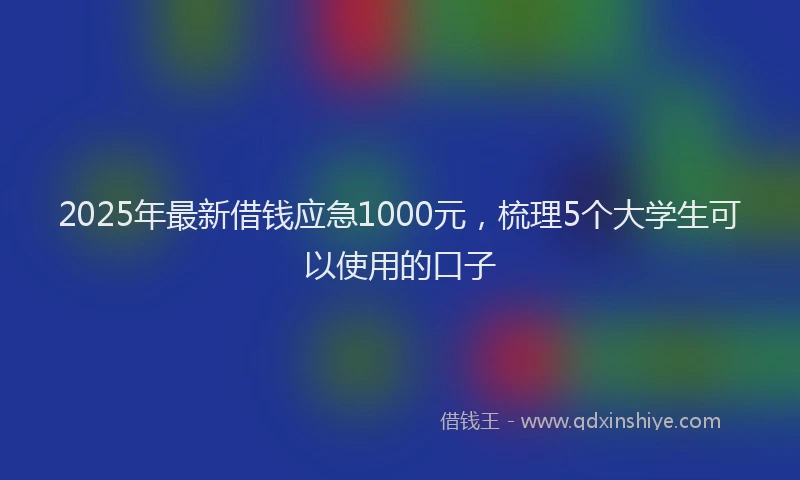 2025年最新借钱应急1000元，梳理5个大学生可以使用的口子