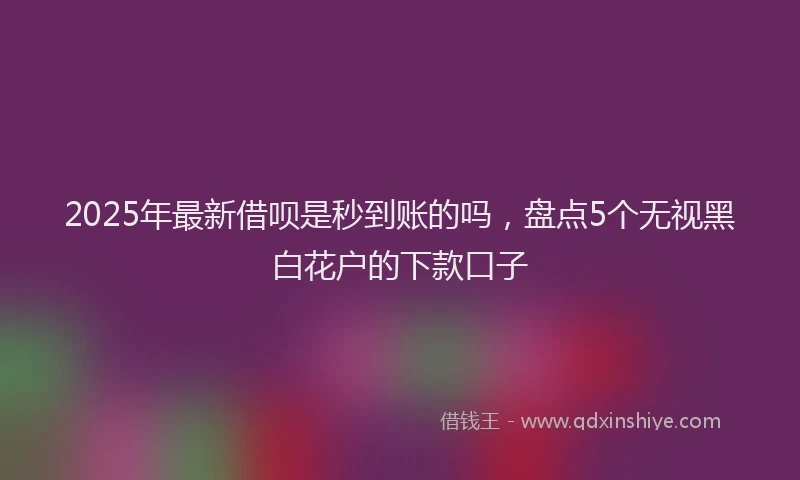 2025年最新借呗是秒到账的吗，盘点5个无视黑白花户的下款口子