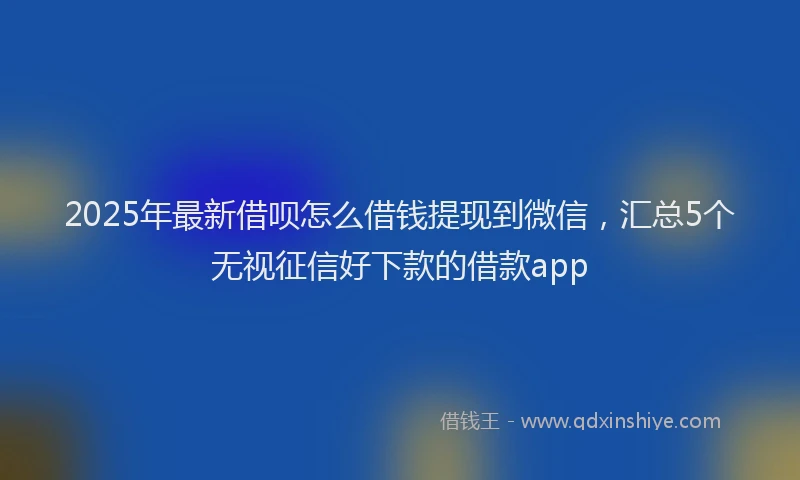 2025年最新借呗怎么借钱提现到微信，汇总5个无视征信好下款的借款app