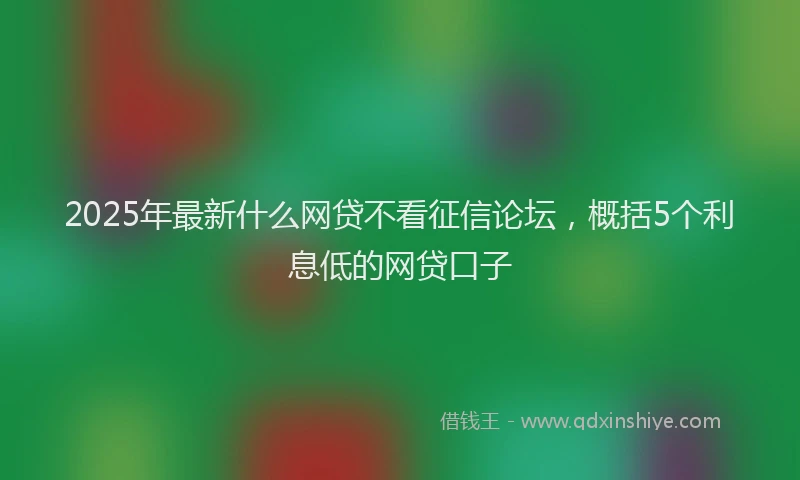 2025年最新什么网贷不看征信论坛，概括5个利息低的网贷口子
