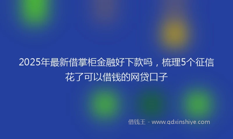2025年最新借掌柜金融好下款吗，梳理5个征信花了可以借钱的网贷口子