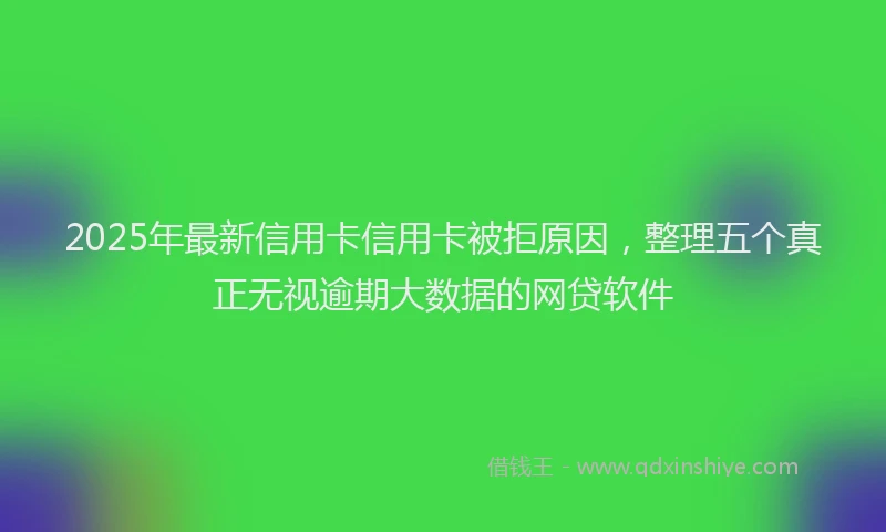2025年最新信用卡信用卡被拒原因，整理五个真正无视逾期大数据的网贷软件