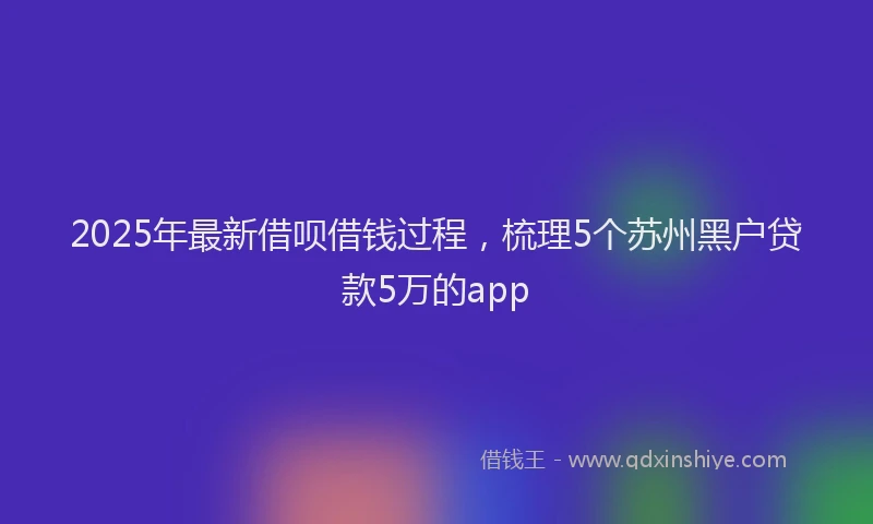 2025年最新借呗借钱过程，梳理5个苏州黑户贷款5万的app